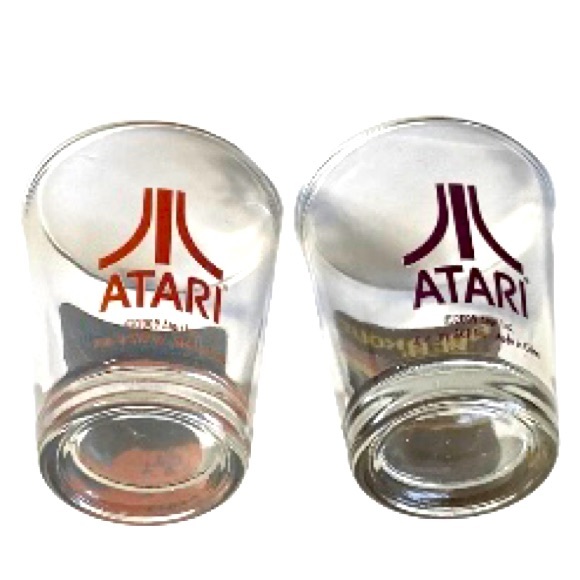 ATARI 2009 Collectible Shot Glasses Missile Command & Breakout Retro Game Merch - Picture 1 of 11